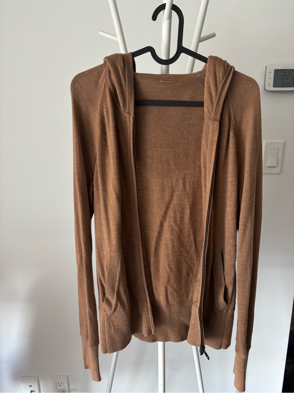 Kit and Ace Brown Hooded Zip Cardigan